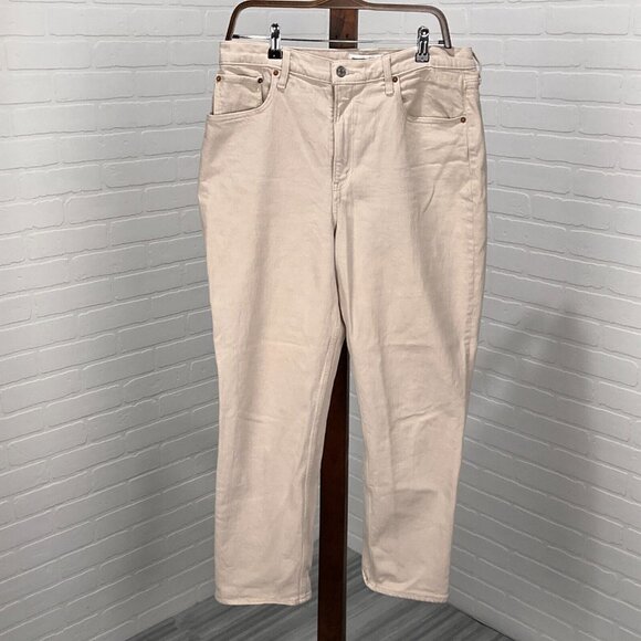 Abercrombie Fitch Jeans‎ Women 14S/32 Beige Curve Love 90s Straight Ultra High - Picture 1 of 12